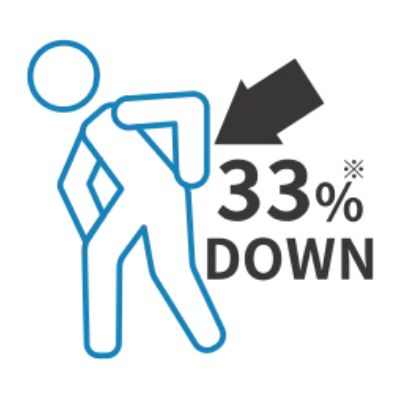 腰の負担をサポートする様子