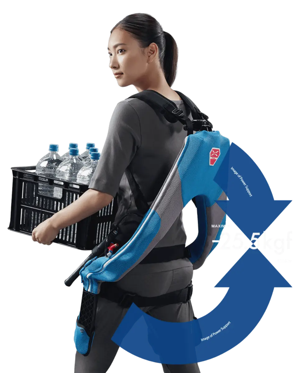 マッスルスーツを装着している女性