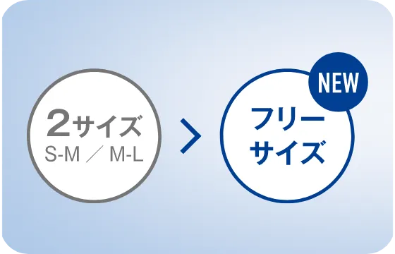 2サイズS・M/M・L→【NEW】フリーサイズ