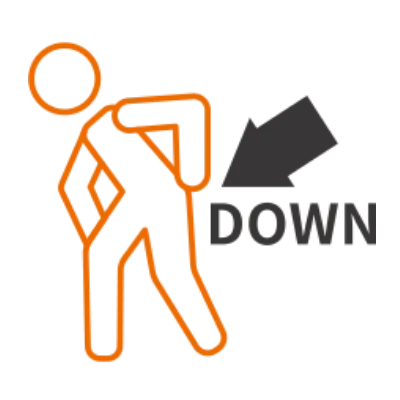 腰部の負担軽減のイラスト